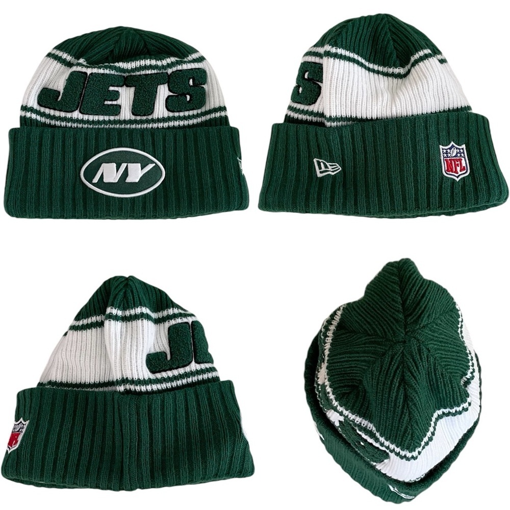 New Era NFL 2024 New York Jets Fleece Lined Cuffed Knit Green Hat Men’s M/L - Picture 9 of 9